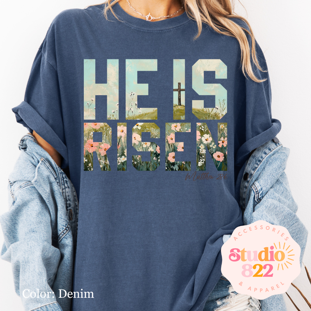 He is Risen- Denim