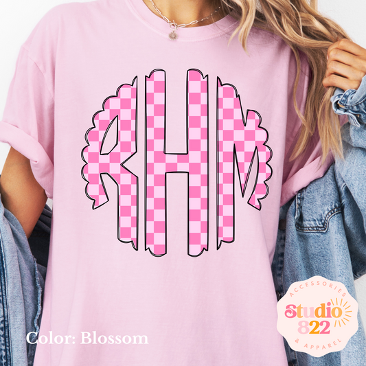 Pink on Pink Checkered Monogram