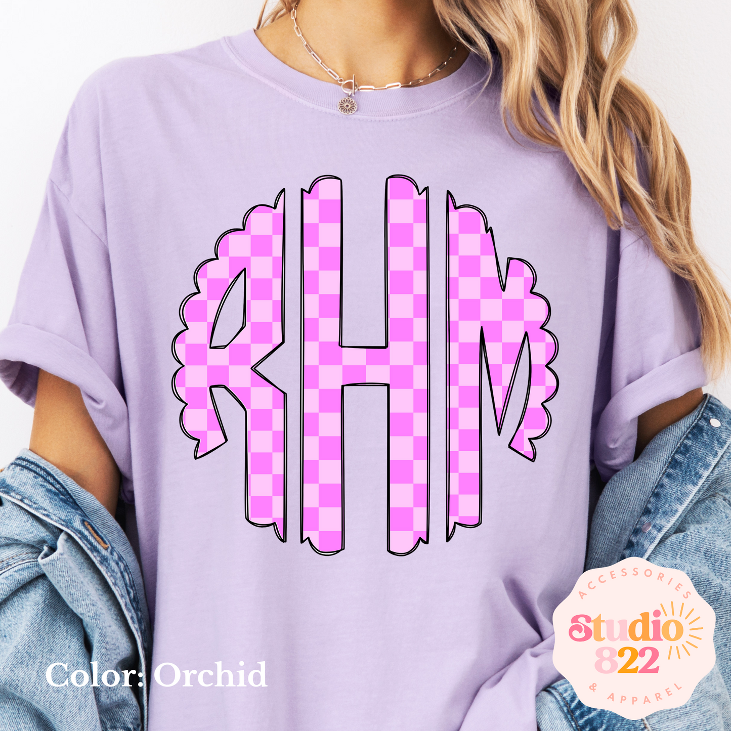 Violet on Violet Checkered Monogram