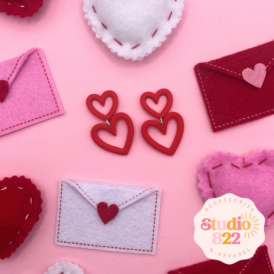 Double Heart Dangles