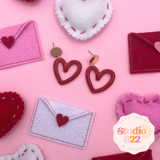 Glitter Heart Dangles