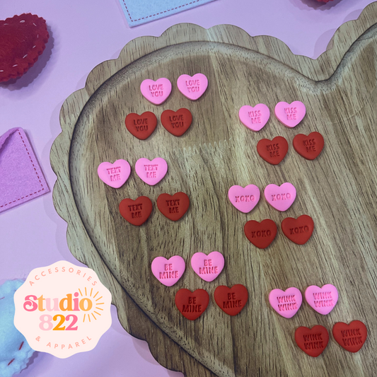 Candy Heart Studs