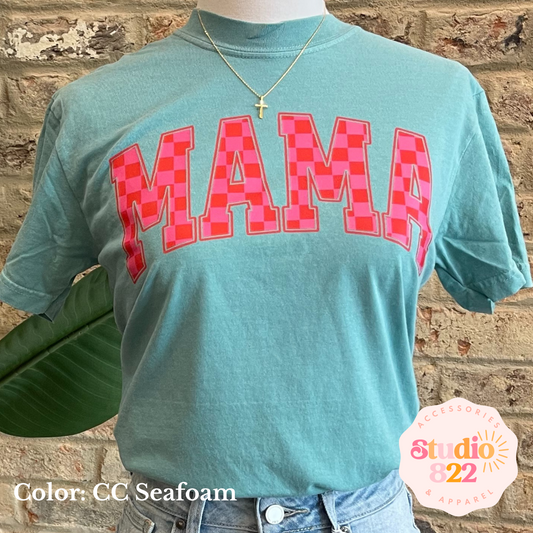 Mama- Pink Checkered