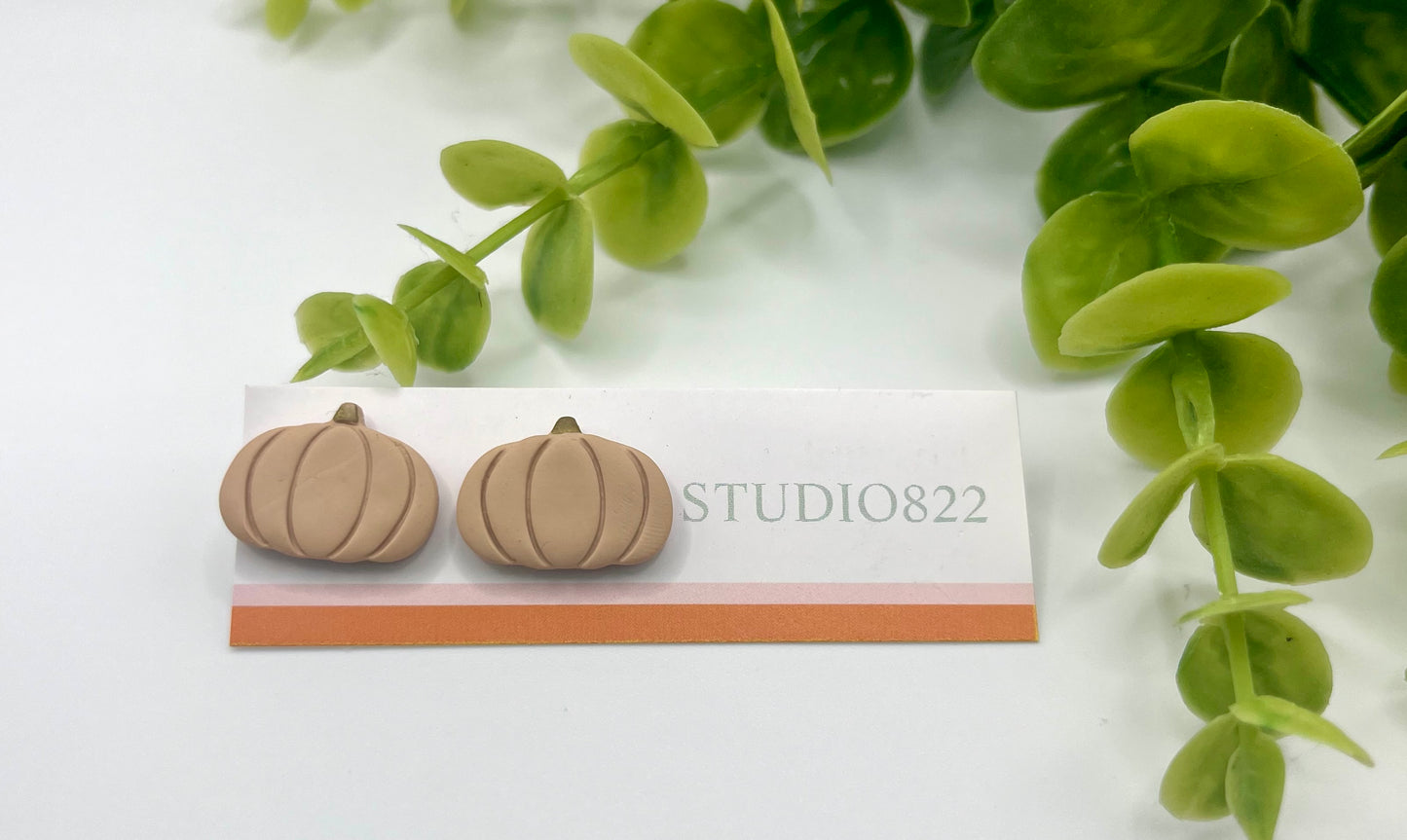 Tan Pumpkin Studs