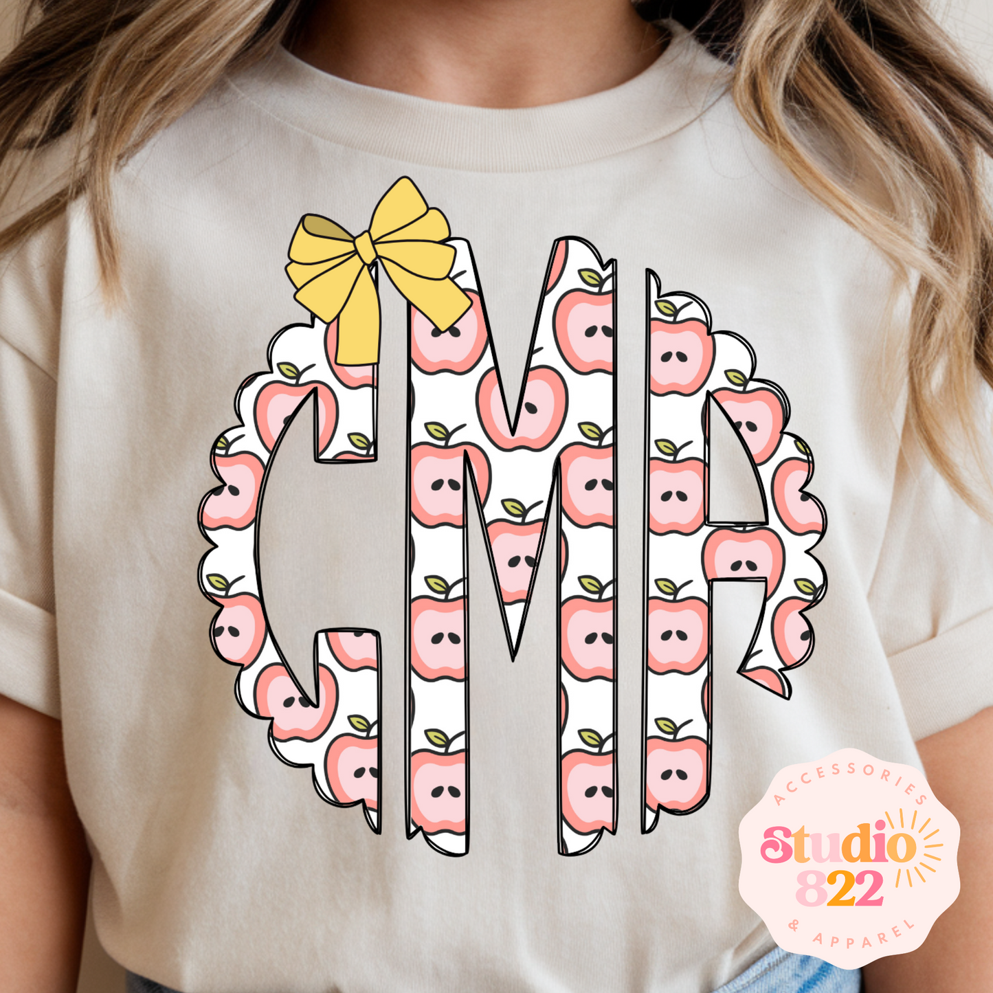 Back to school Apple Monogram