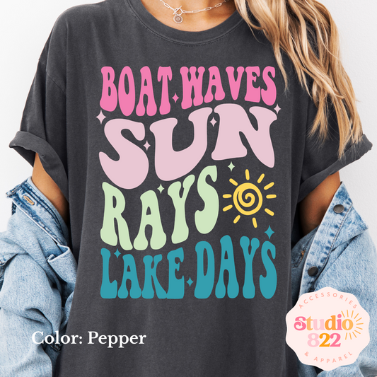 Boat Waves, Sun Rays, Lake Days